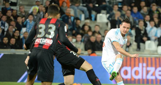 Florian Thauvin of Marseille shoots for goal