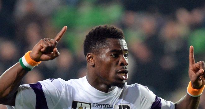 Serge Aurier celebrates for Toulouse