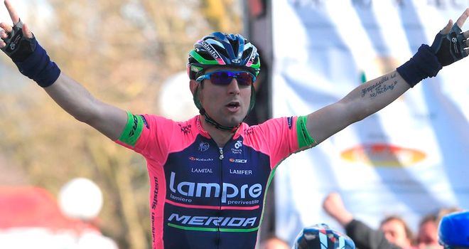 Diego Ulissi out-sprinted his fellow breakaway riders