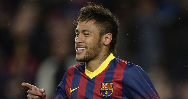 Neymar celebrates after scoring against Celta Vigo