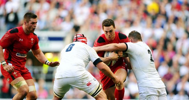 George North: Wales wing on the charge at Twickenham