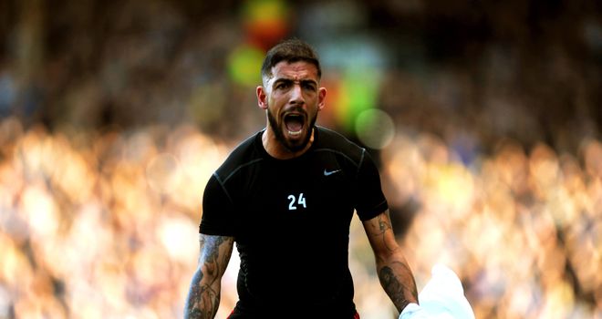 Ashkan Dejagah: Celebrates his goal