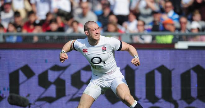 Mike Brown: England full-back celebrates opening try