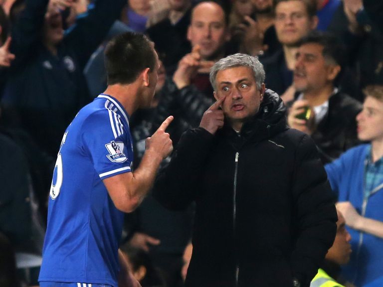 John Terry and Jose Mourinho exchange words