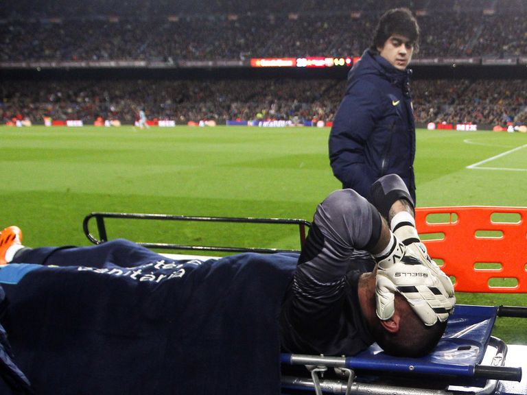 Victor Valdes: Stretchered off against Celta Vigo and will now miss the World Cup