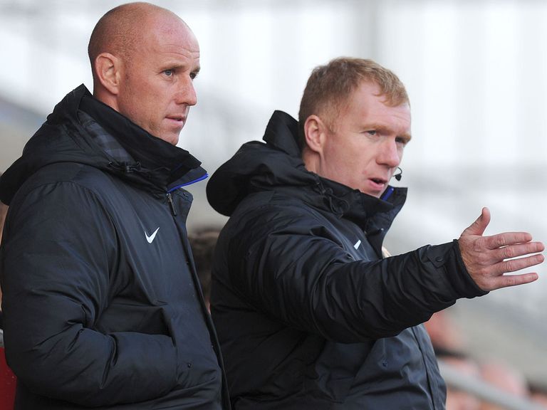 Paul Scholes (right): Joined Man United backroom staff