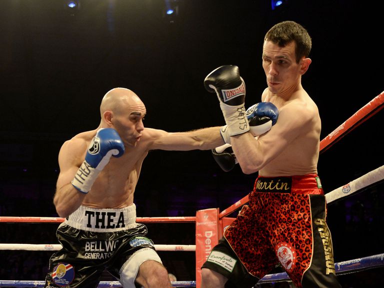 Stuart Hall (L): Reatined IBF bantamweight title after disappointing end to clash with Martin Ward