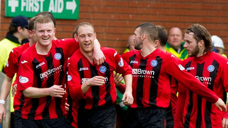 Steven Anderson: Celebrates his goal for St Johnstone