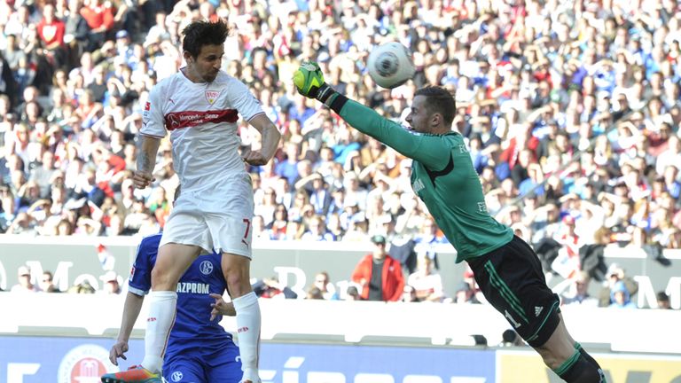 Stuttgart's forward Martin Harnik hits the target