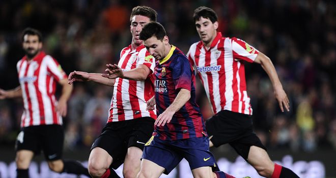 Lionel Messi in action for Barcelona