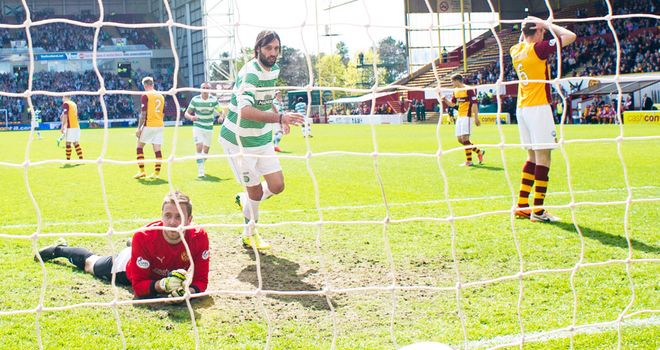 Georgios Samaras: Scores Celtic's second goal at Fir Park