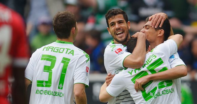 Juan Arango is congratulated after his late equaliser