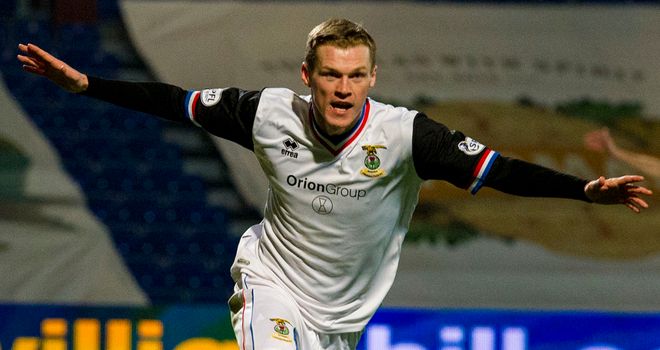 Billy McKay: Celebrates scoring the winner against Ross County