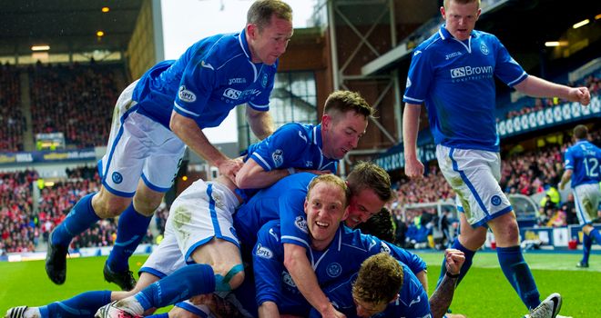 St Johnstone celebrate Stevie May's first goal