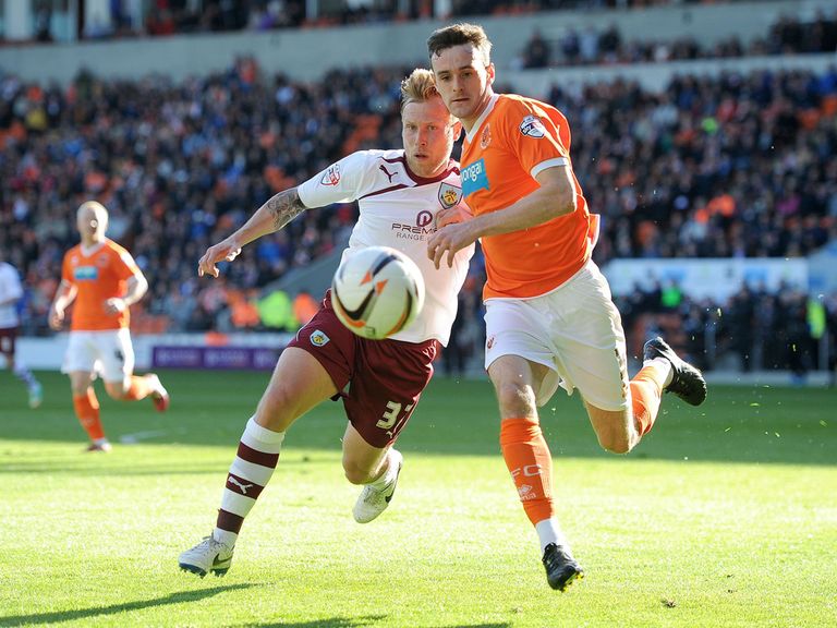 Jack Robinson in action for Blackpool