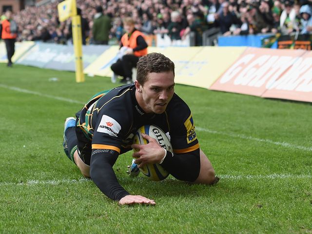 George North goes over for a Northampton try