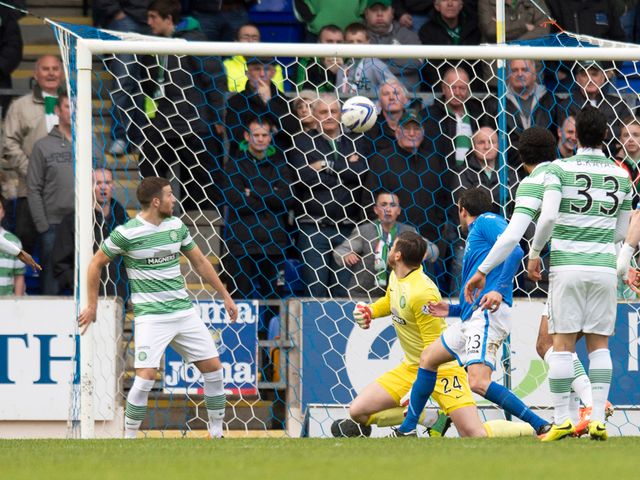 St Johnstone's Tim Clancy scores the opening goal
