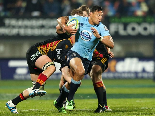 Israel Folau on the charge against the Chiefs in Hamilton