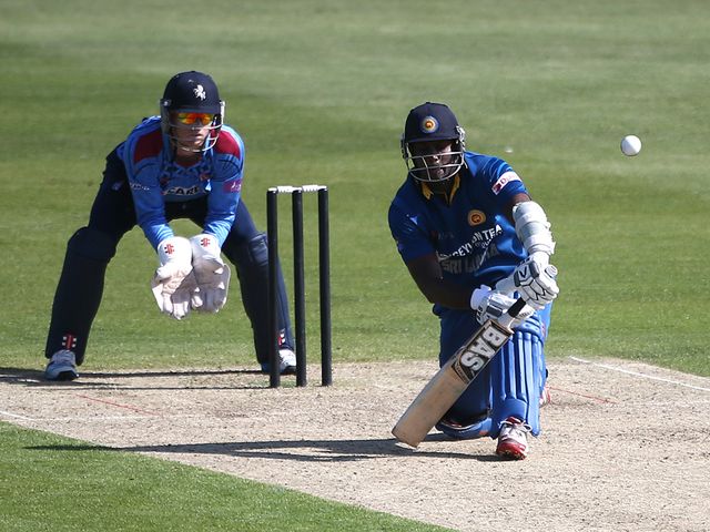Angelo Mathews of Sri Lanka made 51 against Kent
