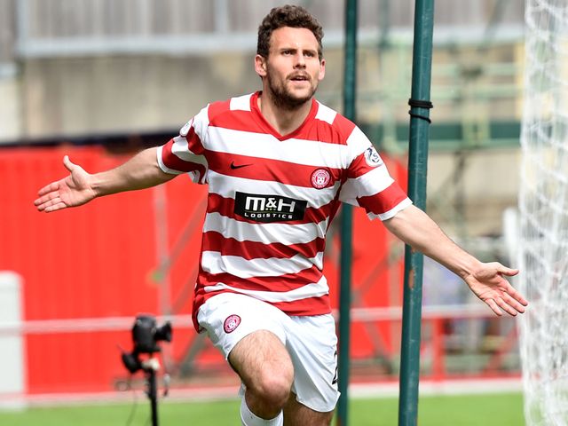 Hamilton's Anthony Andreu celebrates after giving his side an early lead