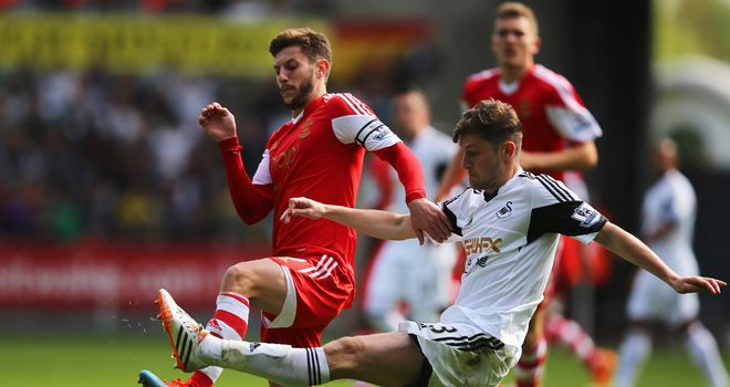 Adam Lallana: Clashes with Ben Davies at Liberty Stadium