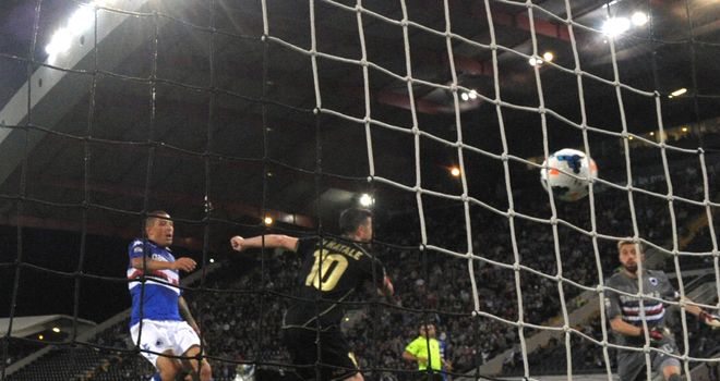 Antonio Di Natale scores his second goal