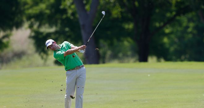 Brendon Todd plays a shot during the Final Round of the HP Byron Nelson Championship