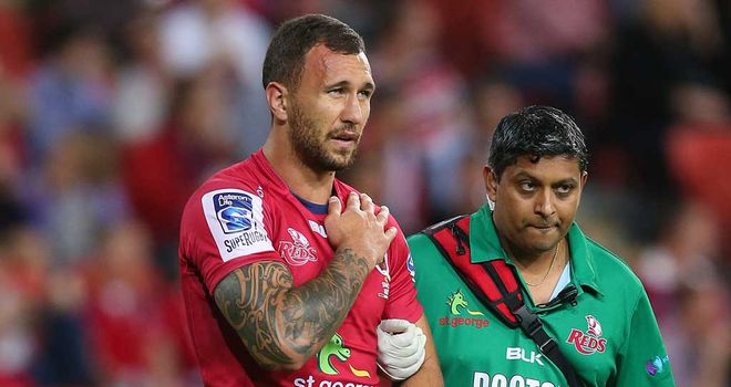 Quade Cooper: Suffered dislocated shoulder in Brisbane