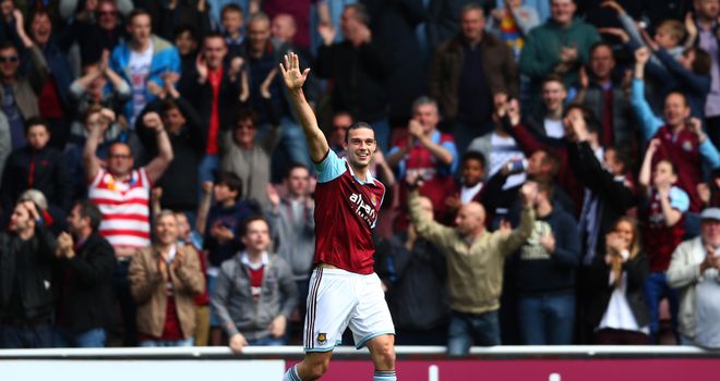 Andy Carroll: Helped West Ham into the lead