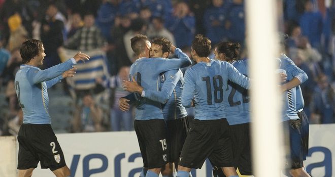 Christian Stuani: Celebrates his winning goal for Uruguay