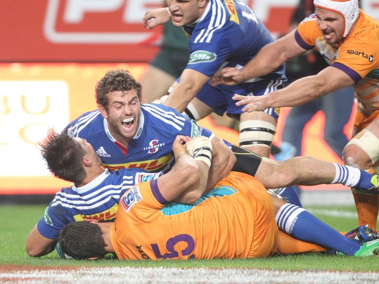 The Stormers celebrate a try