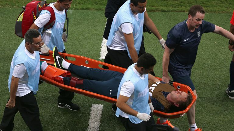 Gary Lewin: Stretchered away after breaking his ankle in Manaus