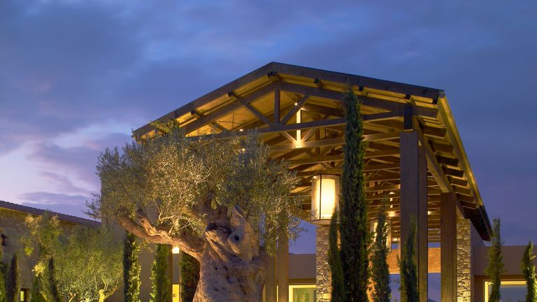 The imposing clubhouse at the Dunes Course at Costa Navarino