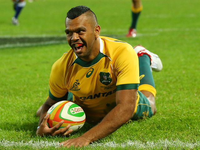 Kurtley Beale enjoys his try