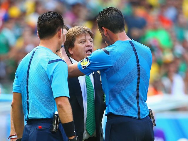 Mexico coach Miguel Herrera isn't very happy