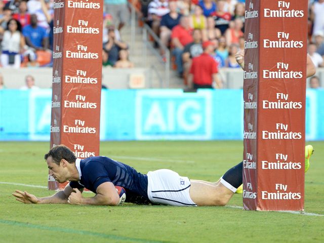 Tim Visser goes in for a Scotland try