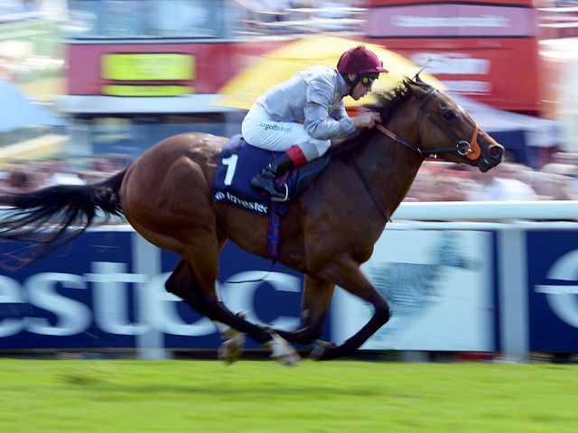 Baitha Alga wins the Investec Woodcote Stakes under Frankie Dettori