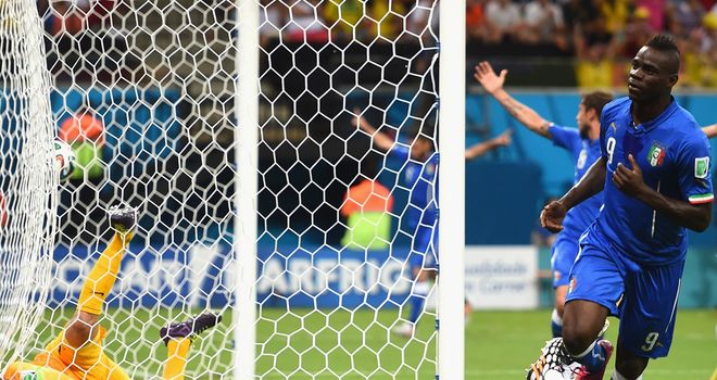 Mario Balotelli: Celebrates Italy's winner against England