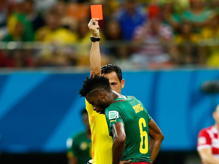 Alex Song sees red against Croatia