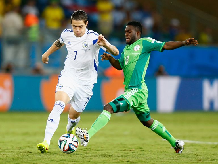 Michael Babatunde in action for Nigeria at the World Cup