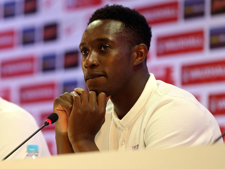 England's Daniel Sturridge faces the media in Brazil