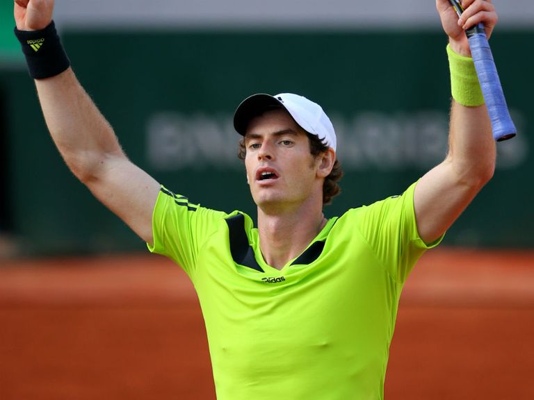 Andy Murray celebrates beating Fernando Verdasco