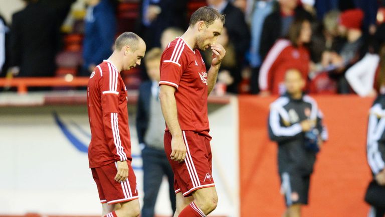 Aberdeen: Players look dejected after draw with Groningen