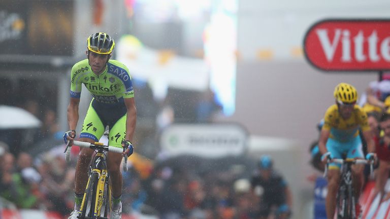 Contador finally dropped Nibali just before the finish line