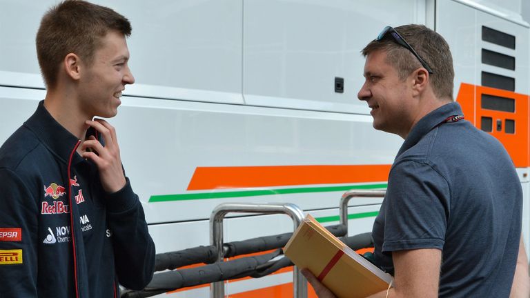 David Croft chats with Simon Lazenby 'lookalike' Daniil Kvyat...