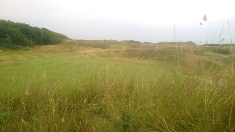 Looking back on the 18th hole at Wallasey Golf Club