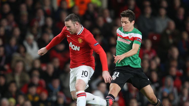 In action against Wayne Rooney
