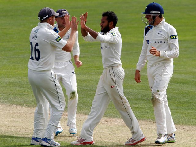 Adil Rashid claimed four wickets at Scarborough