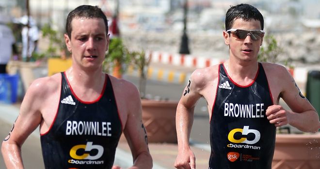 Jonny Brownlee (right): missed out on world title after being beaten by brother Alistair (left) in Edmonton