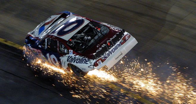 Sparks flew for Johnny Benson and his Valvoline Pontiac at the 2001 Sharpie 500